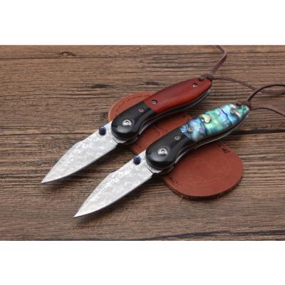 Shadow Hunter Abalone Damascus Folding Knife