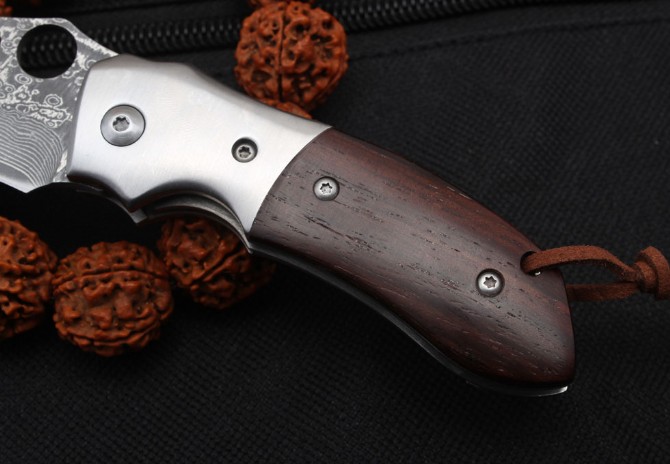 Damascus Steel-Falcon Folding Knife