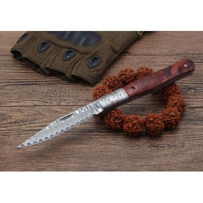 Damascus Magic Pen Folding Knife