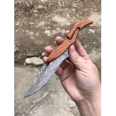 2019 latest Damascus mechanical straight knife