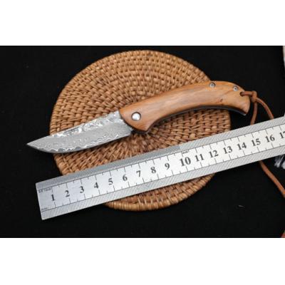 Damascus - Roxa Classic Folding Knife (Glass Bead Lock)