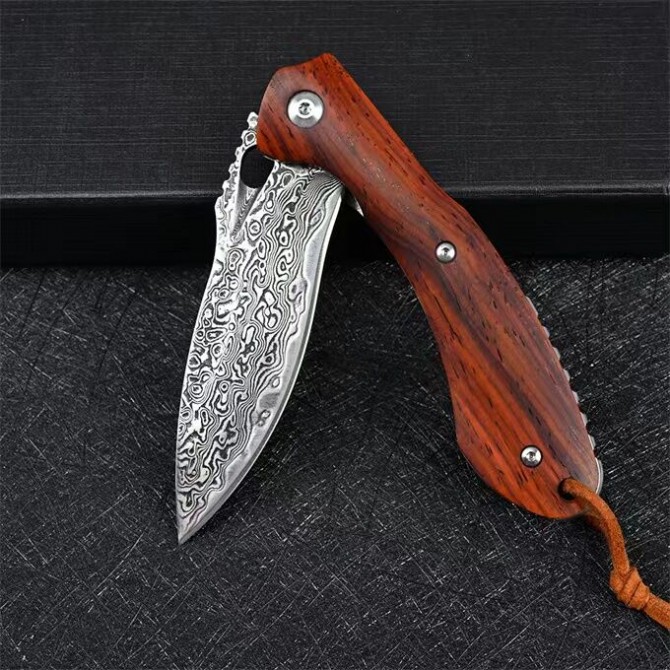 VG10 Damascus-Flounder Folding Knife