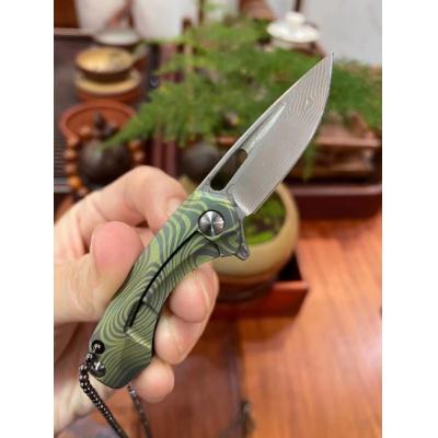 Green Arrow Titanium Damascus Steel Pocket Knife