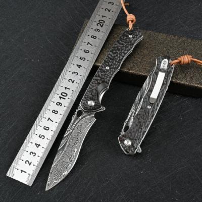 VG10 Damascus – Black Mandal Folding Knife