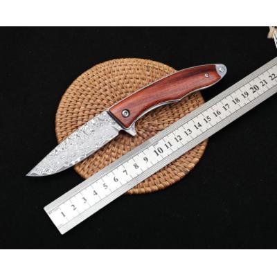 Jianbing - Damascus Bearing Quick Opening Folding Knife