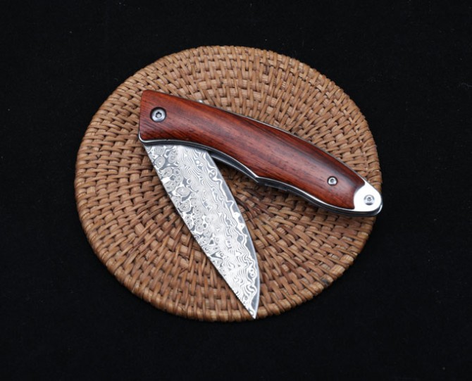 Jianbing - Damascus Bearing Quick Opening Folding Knife