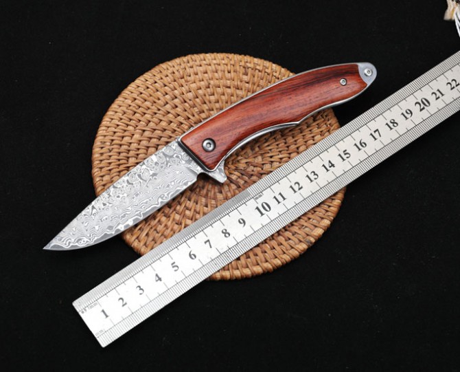 Jianbing - Damascus Bearing Quick Opening Folding Knife