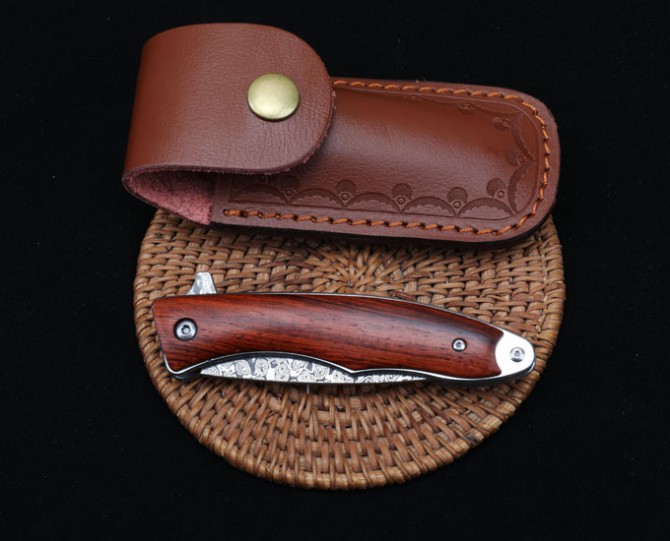 Jianbing - Damascus Bearing Quick Opening Folding Knife