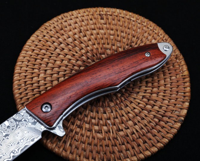 Jianbing - Damascus Bearing Quick Opening Folding Knife