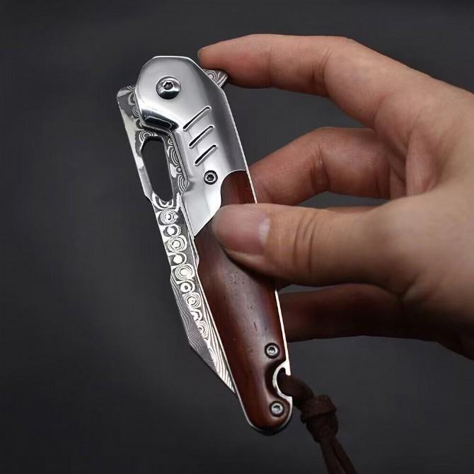 LUOKESI-Athlon VG10 - Damascus quick-opening folding knife