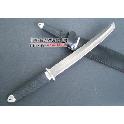 Fine imitation large three-beautiful samurai sword (leather scabbard)