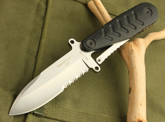 Timberline—Spear Point Tactical Knife (White Half Teeth)