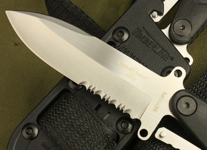 Timberline—Spear Point Tactical Knife (White Half Teeth)